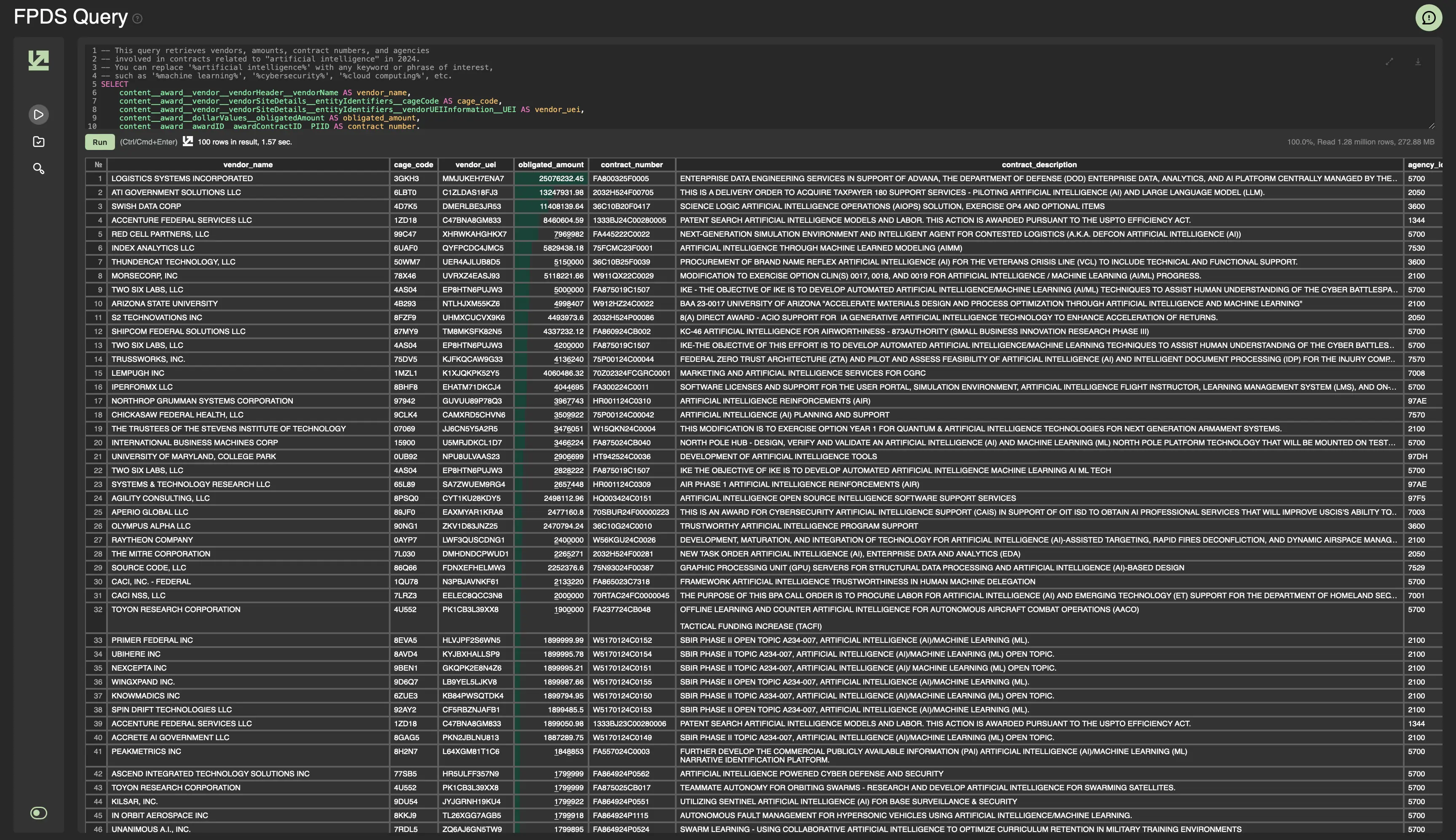 FPDS Query preview 4